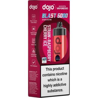 Straw-Raspberry Cherry Ice Dojo Blast 6000 Vape Kit