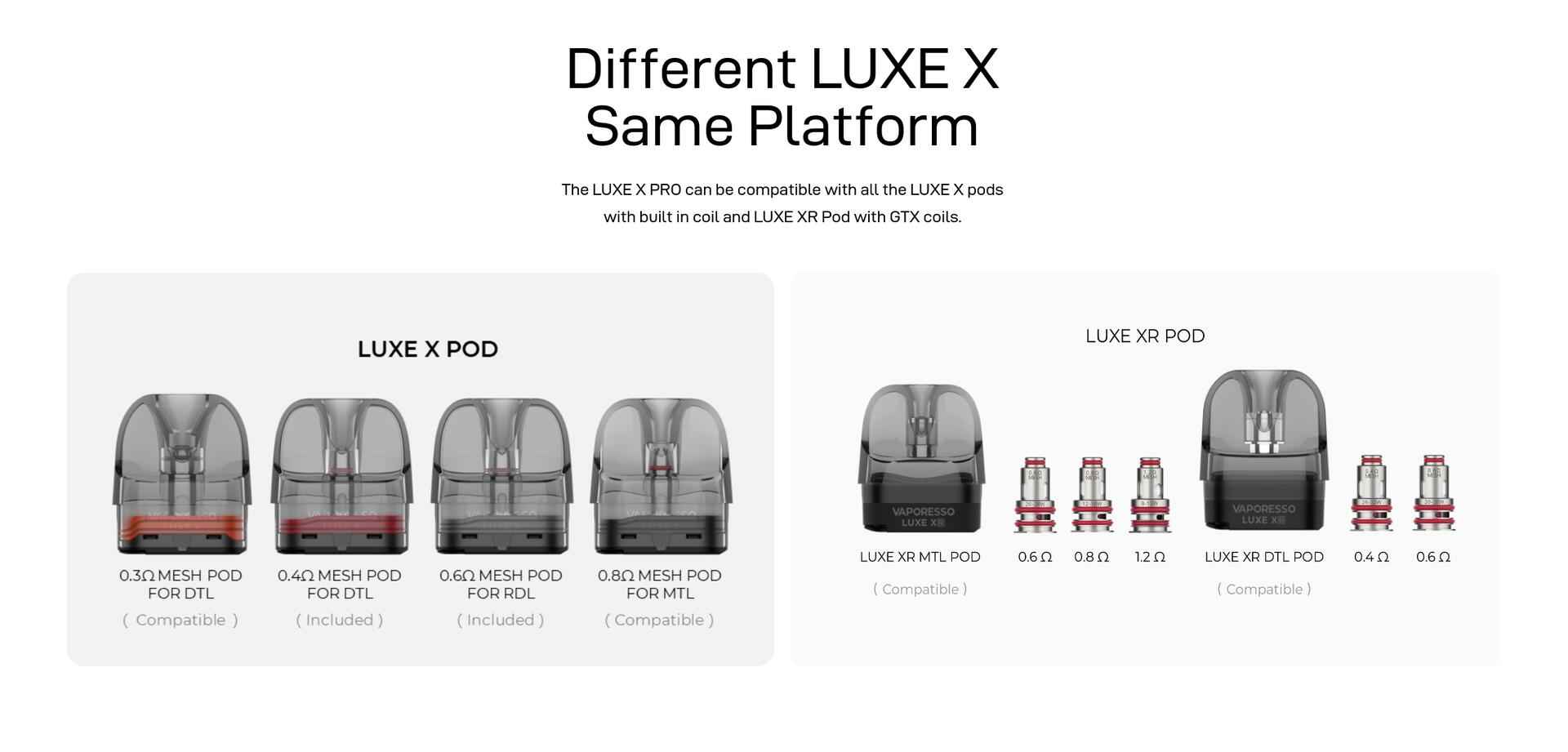 Vaporesso Luxe X Pods Compatible