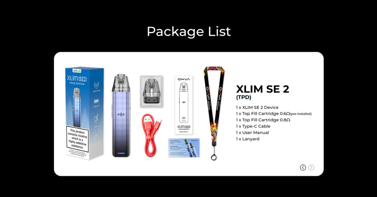 Xlim Se 2 Pod Kit by Oxva Whats in The Box